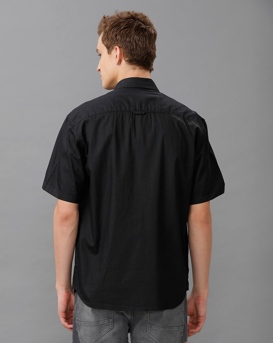 BLACK SLIM FIT FULL SLEEVE SHIRT