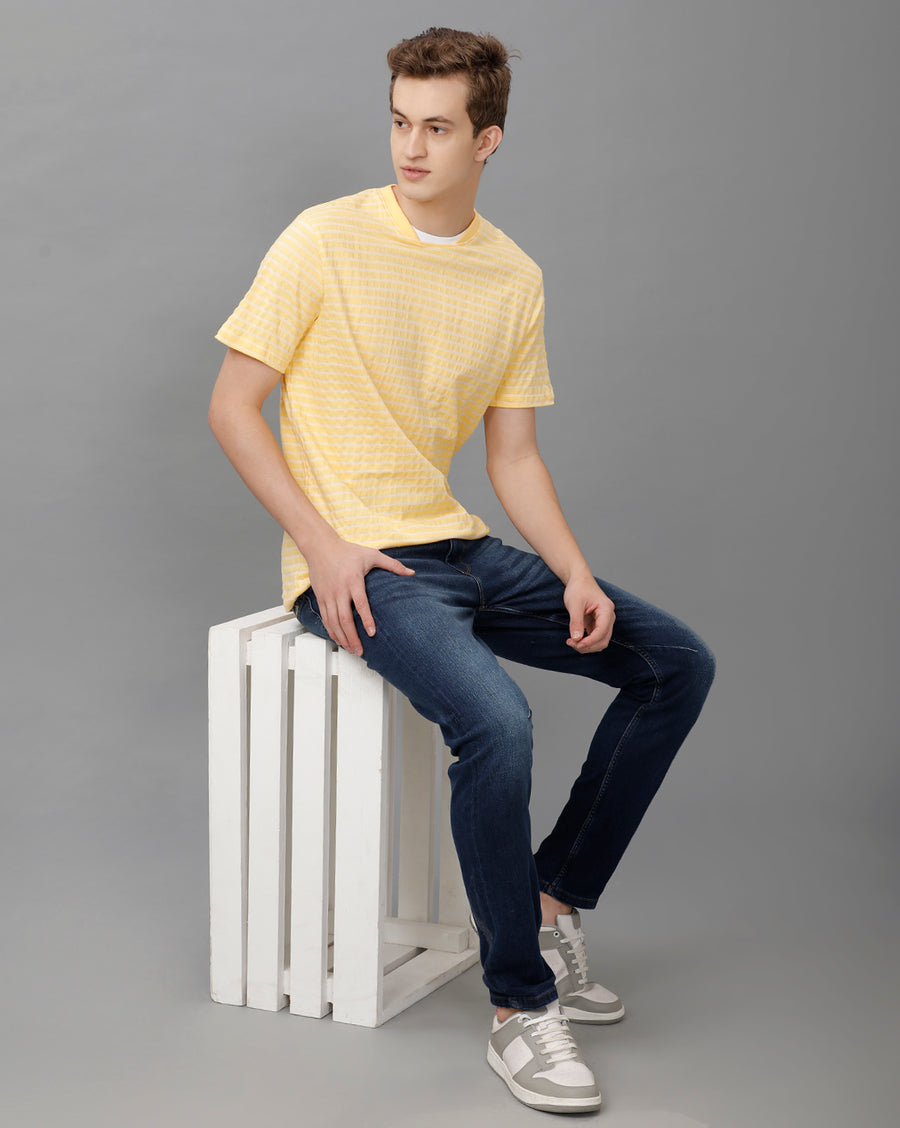 Banana white Regular Fit Cotton T-Shirt