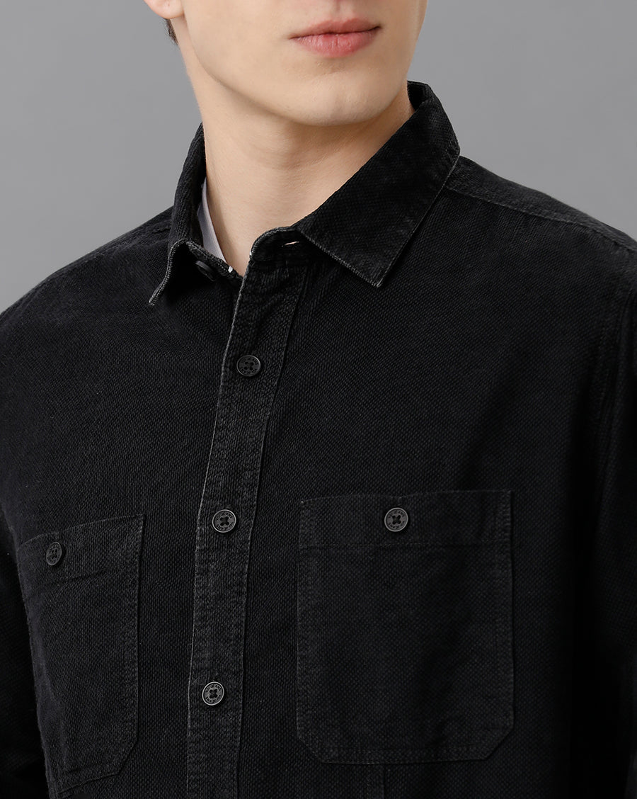 SULPHUR BLACK REGULAR FIT SHIRT