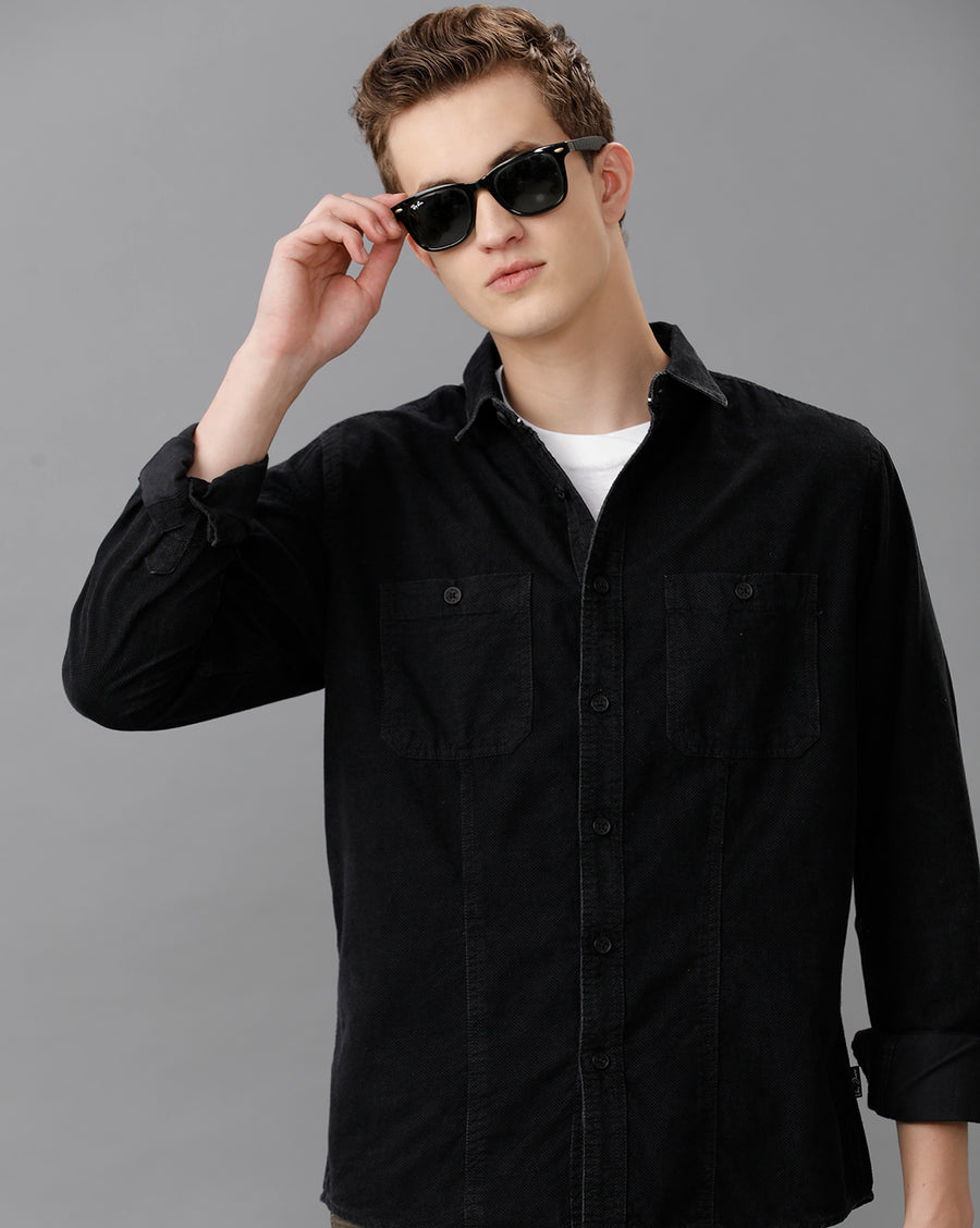 SULPHUR BLACK REGULAR FIT SHIRT