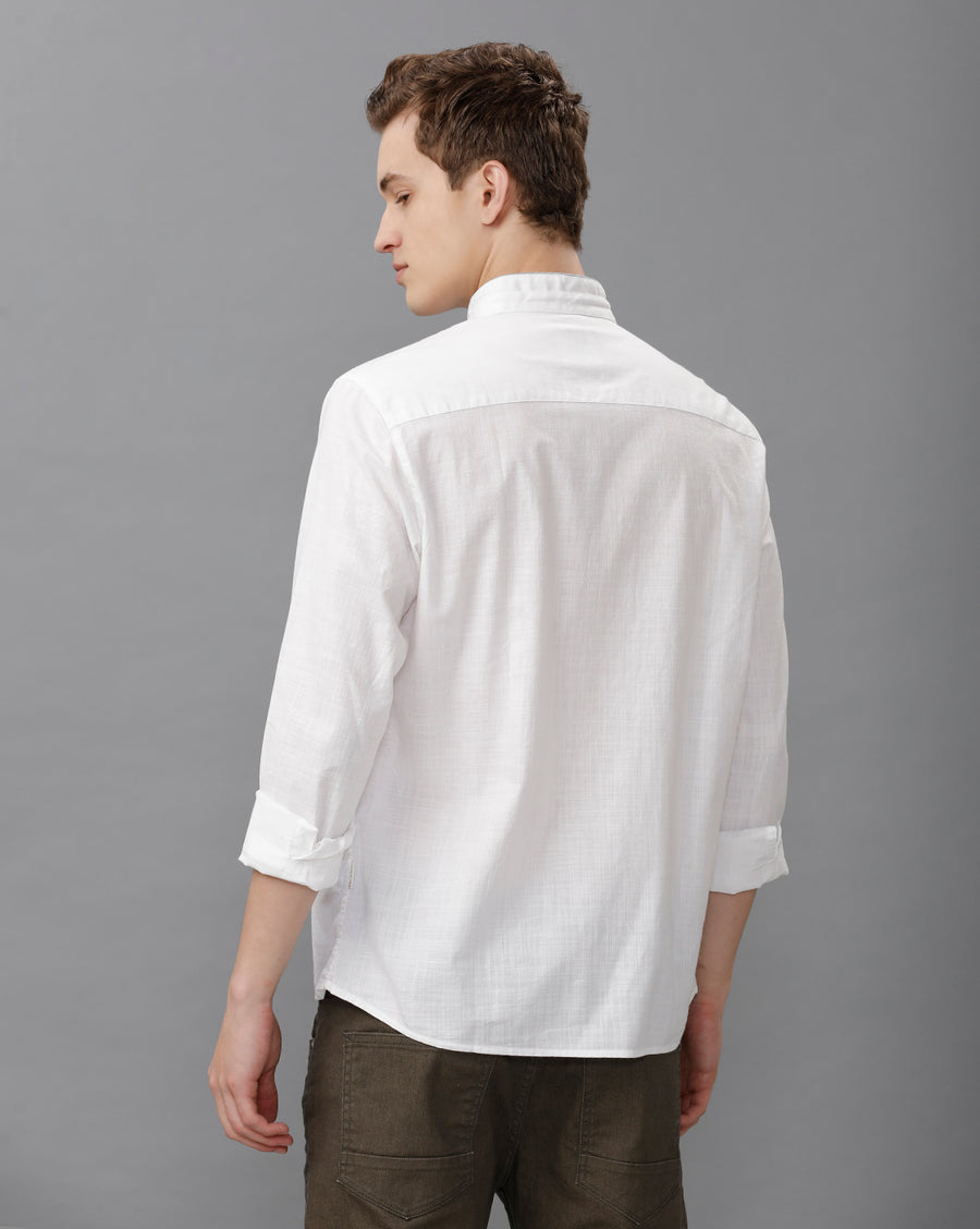 WHITE REGULAR FIT SHIRT