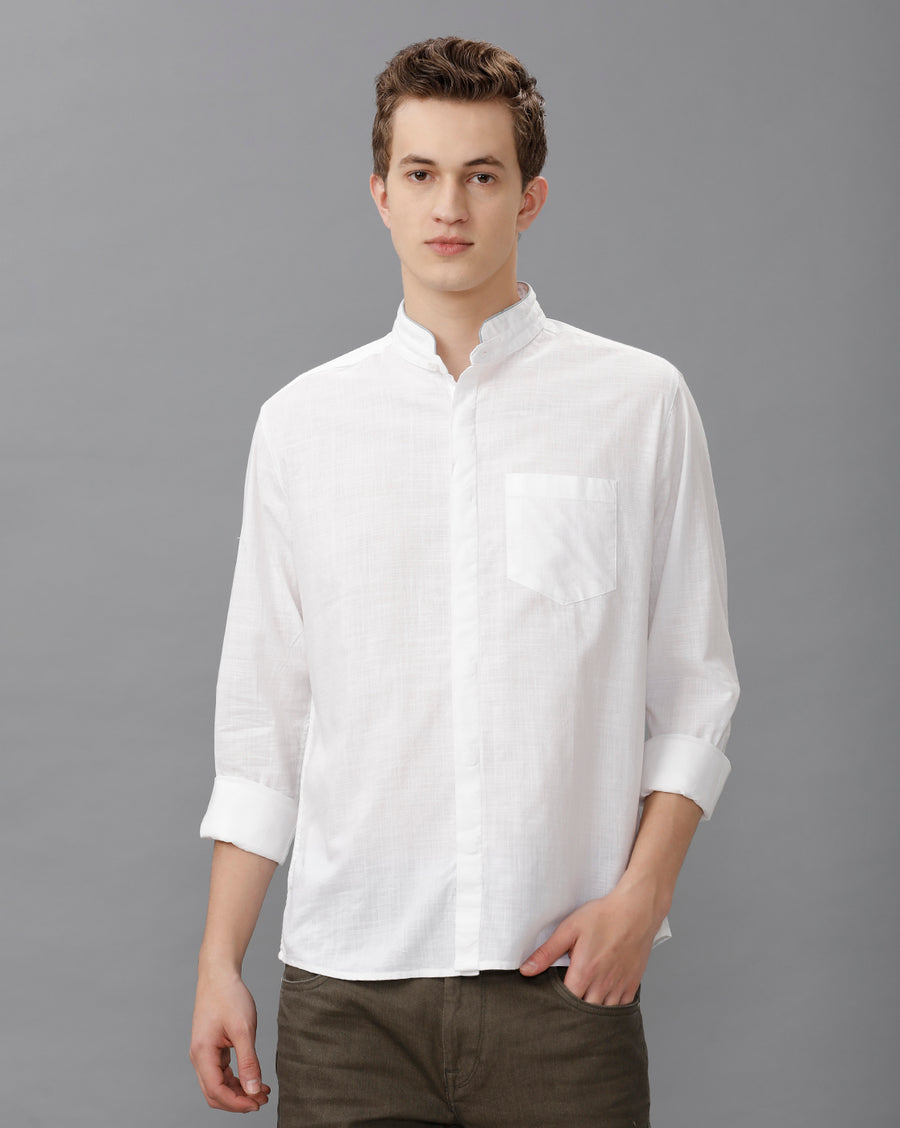 WHITE REGULAR FIT SHIRT