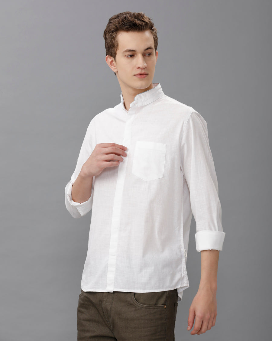 WHITE REGULAR FIT SHIRT