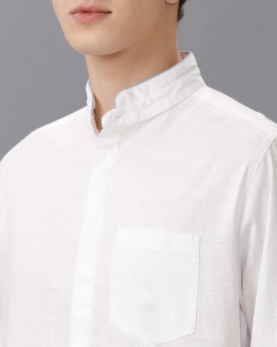WHITE REGULAR FIT SHIRT