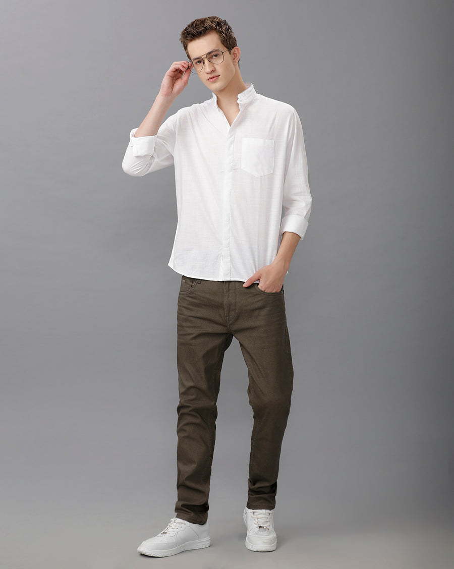WHITE REGULAR FIT SHIRT