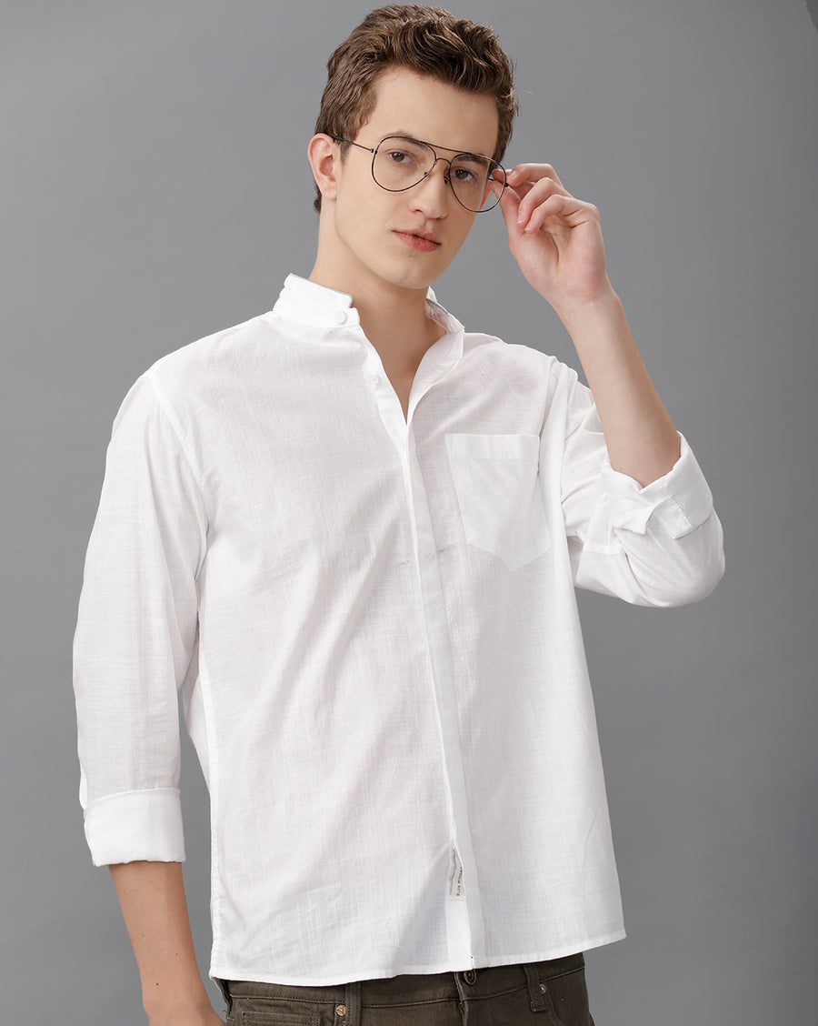 WHITE REGULAR FIT SHIRT