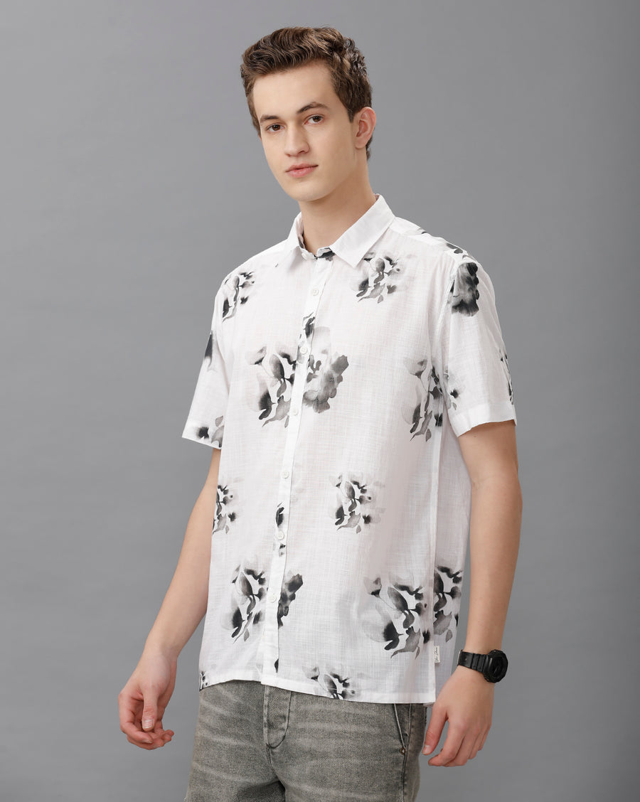 WHITE BLACK BOXY FIT FULL SLEEVE SHIRT