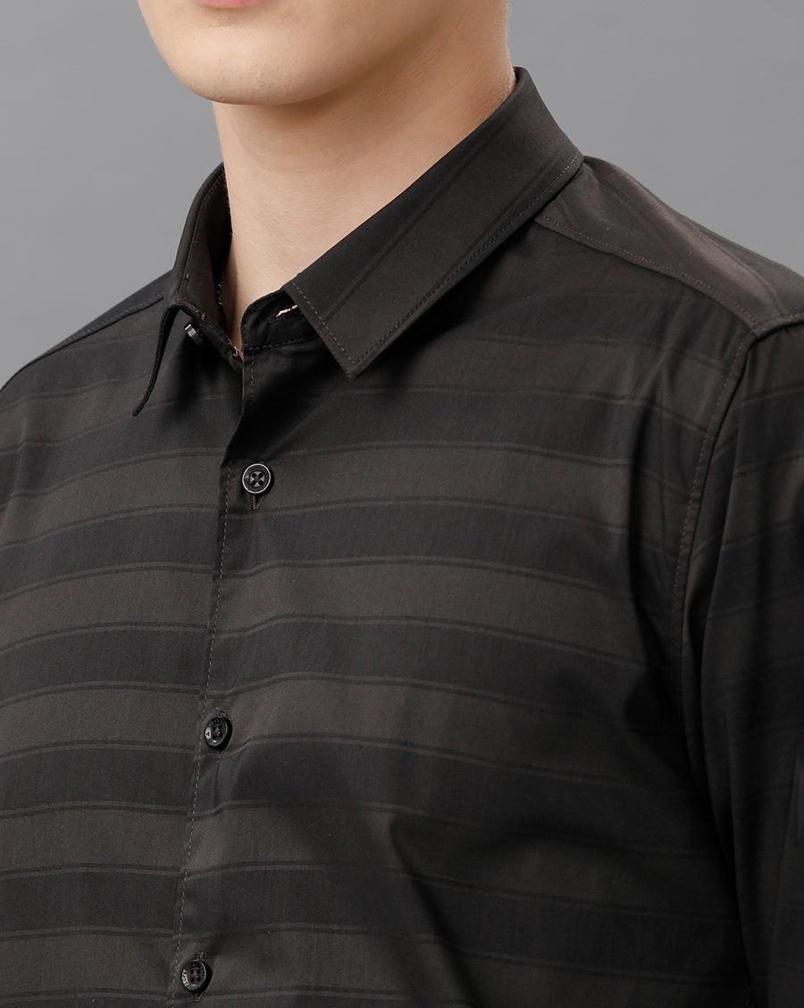 BLACK REGULAR FIT SHIRT