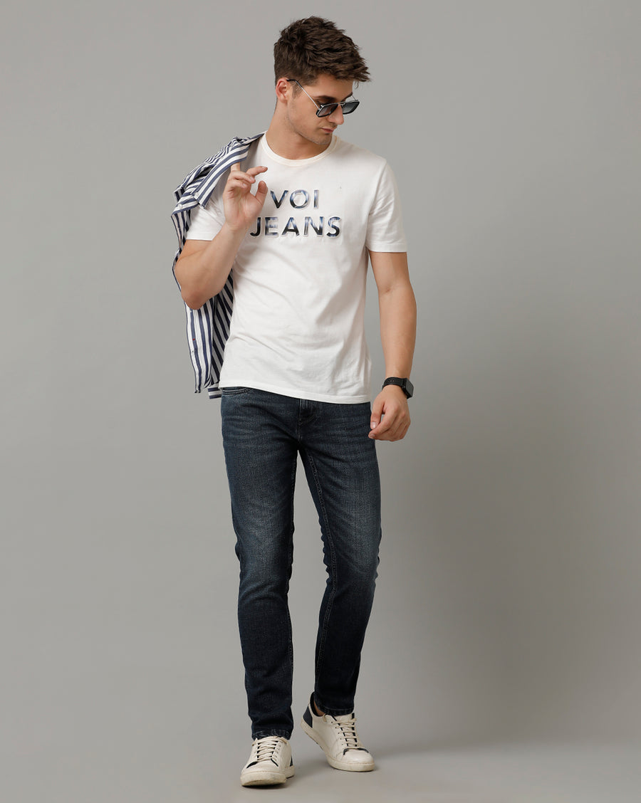 Indigo Track Skinny Cotton Poly Jeans