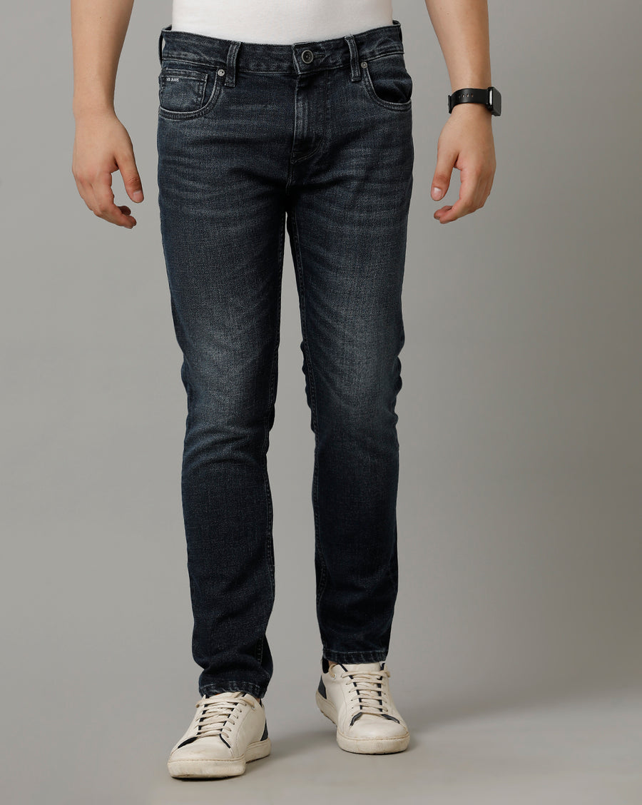 Indigo Track Skinny Cotton Poly Jeans