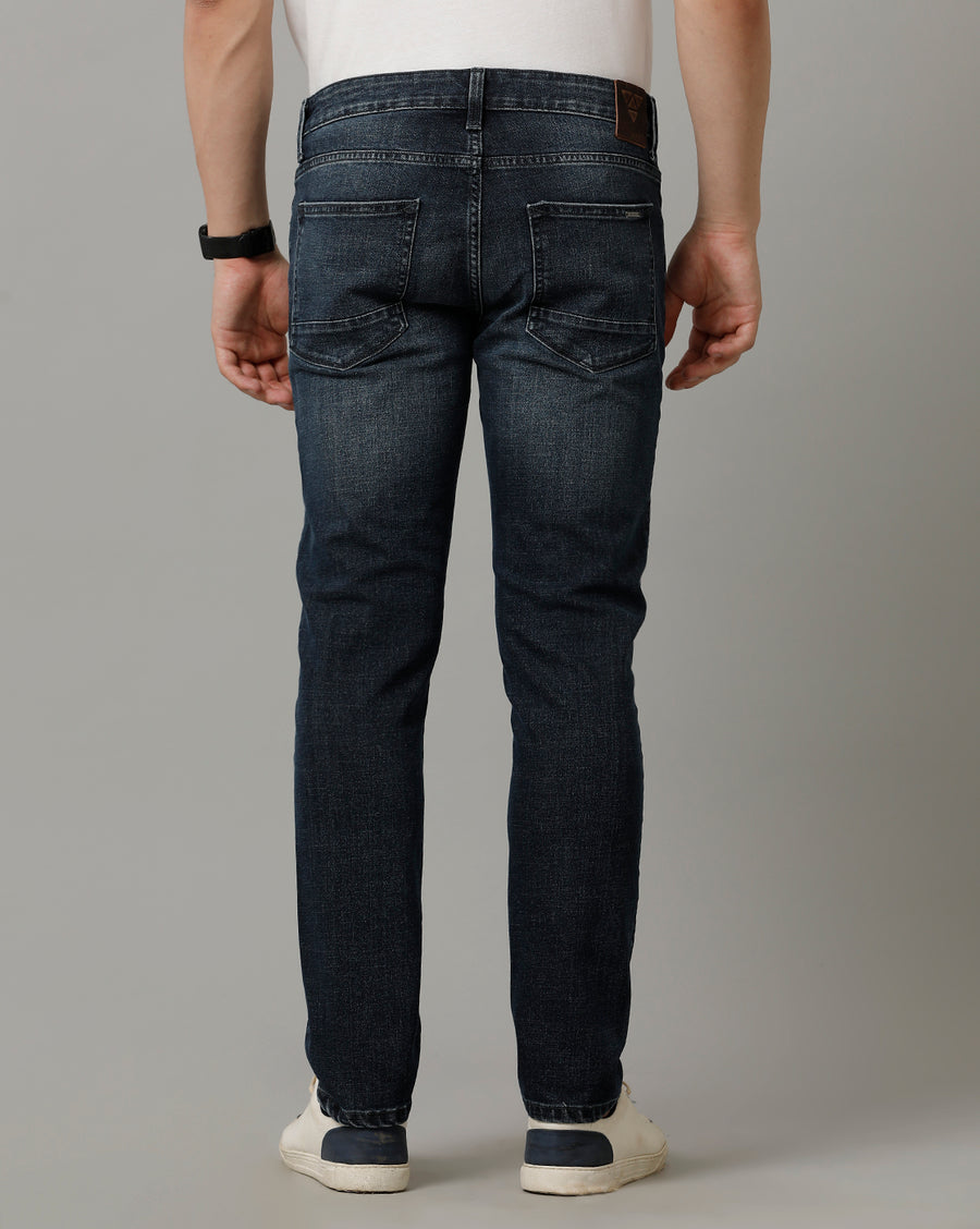 Indigo Track Skinny Cotton Poly Jeans