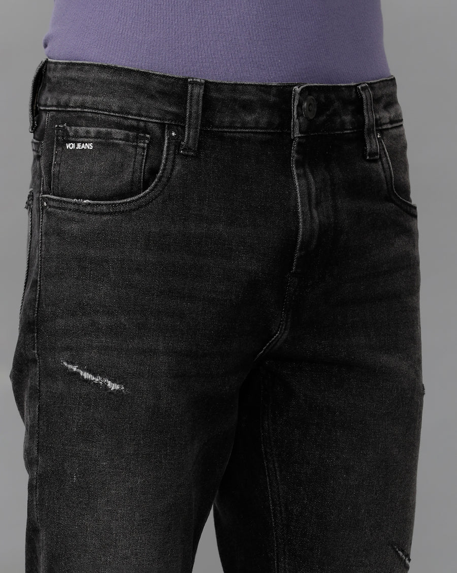 BLACK TRACK SKINNY FIT JEANS