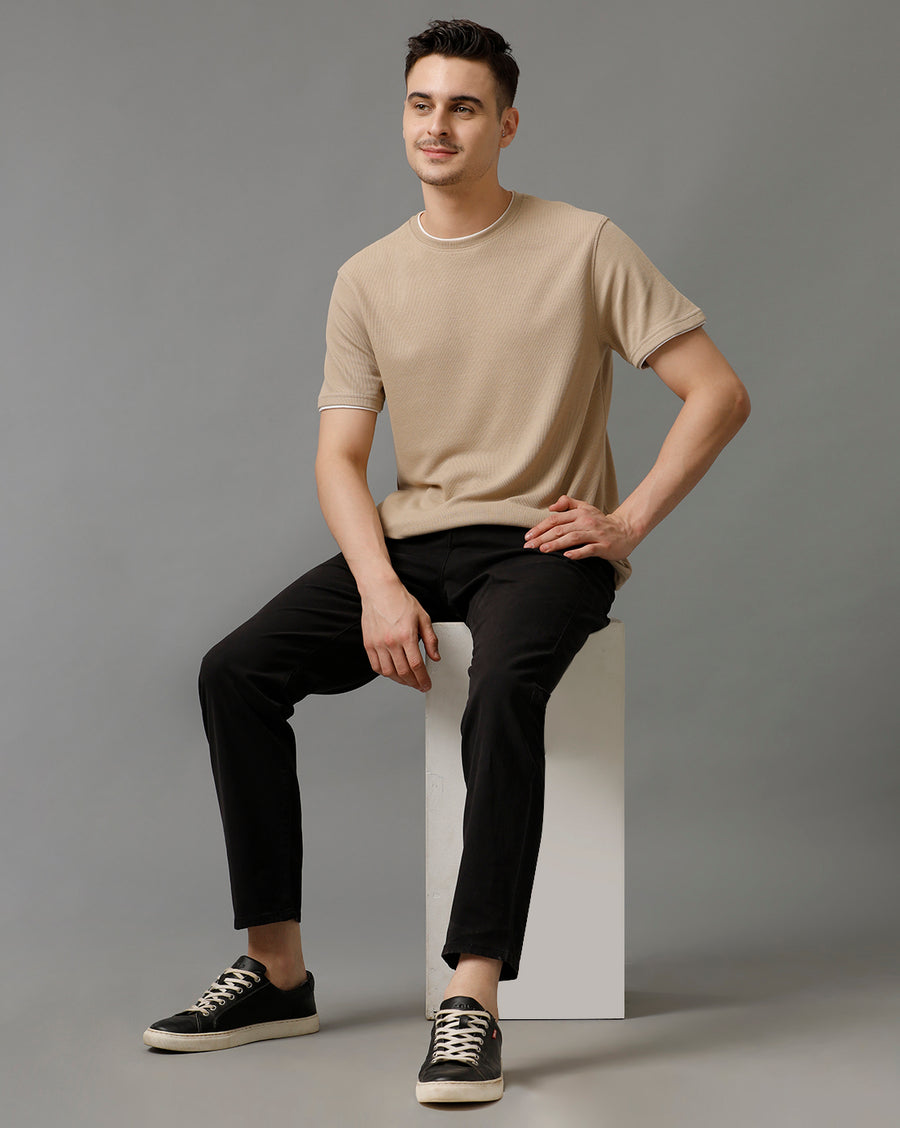 BLACK COTTON COMFORT FIT PANTS
