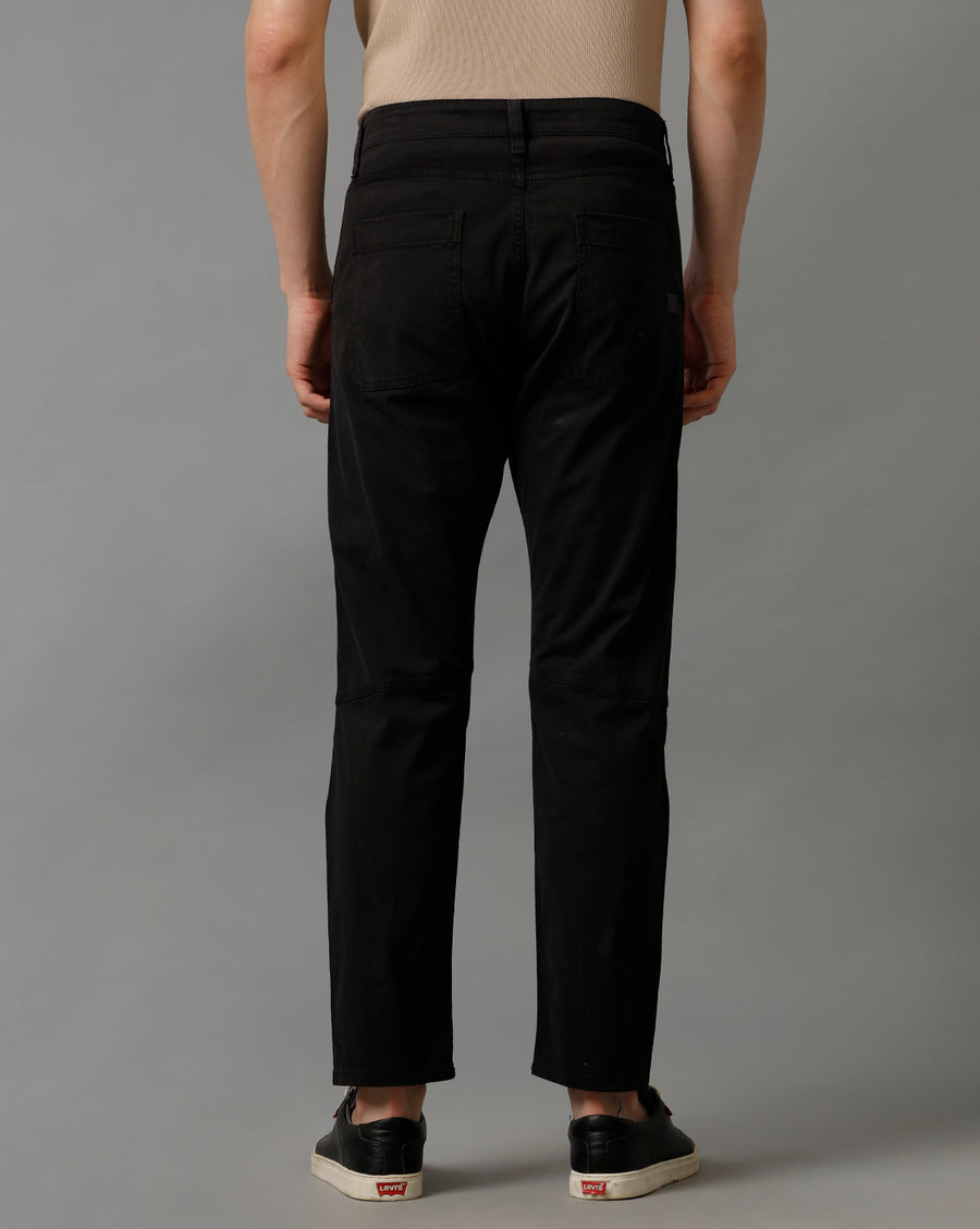 BLACK COTTON COMFORT FIT PANTS