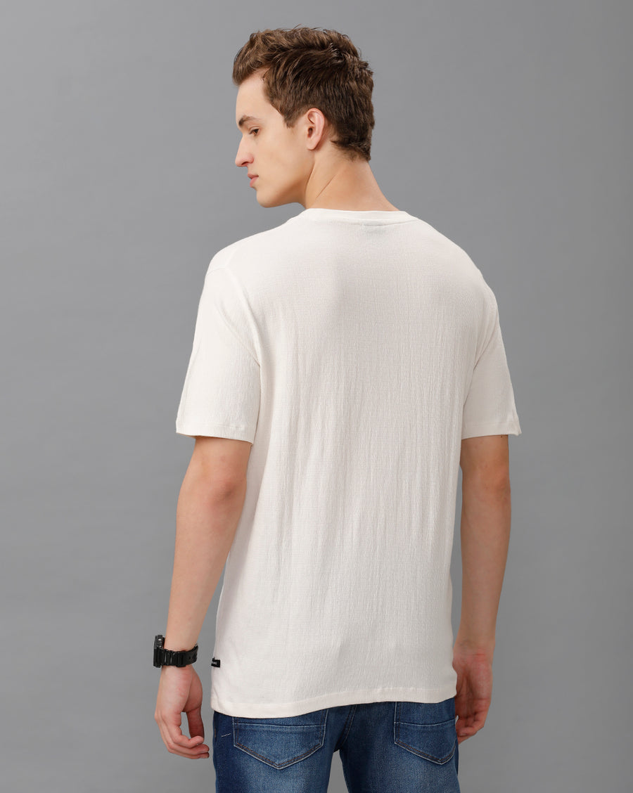 WHITE REGULAR FIT COTTON T-SHIRT