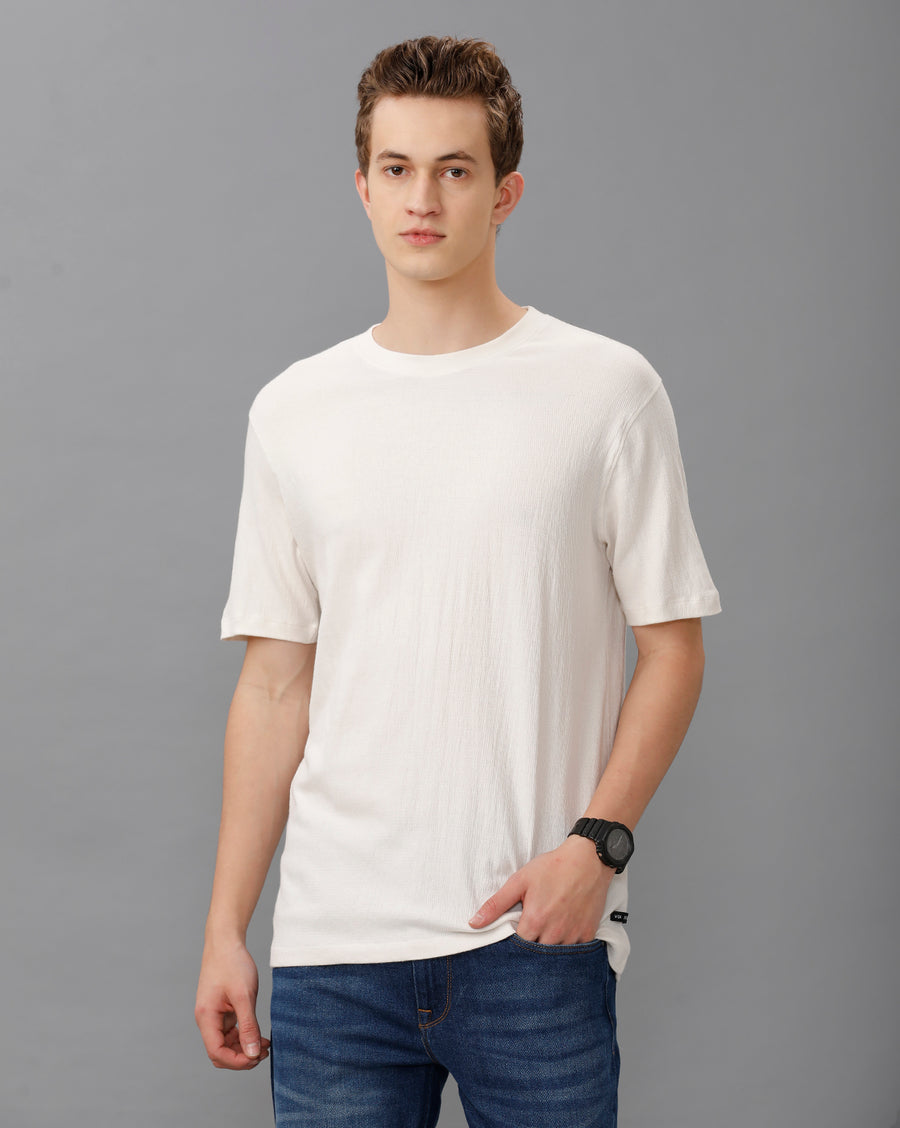WHITE REGULAR FIT COTTON T-SHIRT