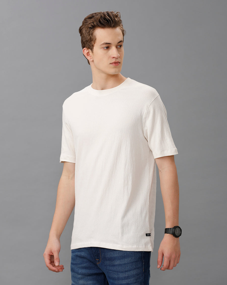 WHITE REGULAR FIT COTTON T-SHIRT