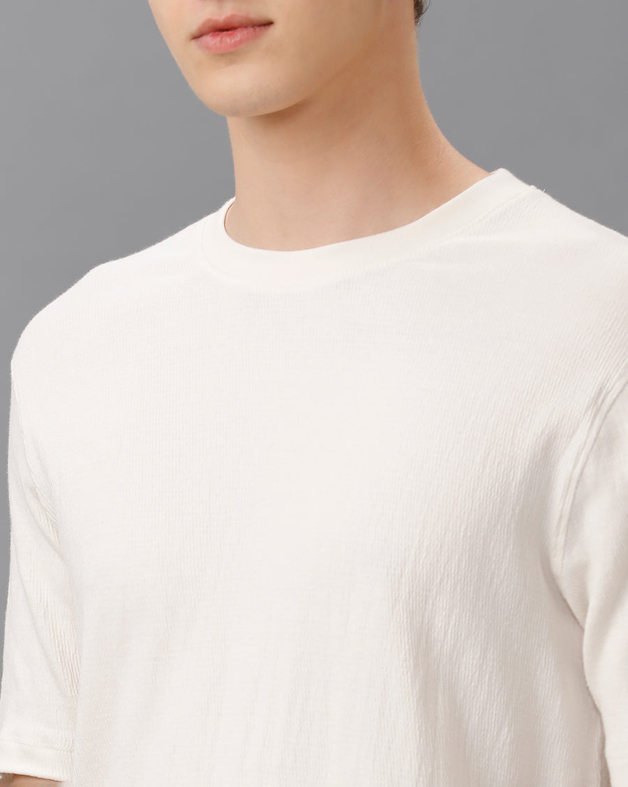 WHITE REGULAR FIT COTTON T-SHIRT