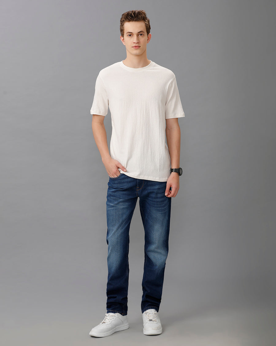WHITE REGULAR FIT COTTON T-SHIRT