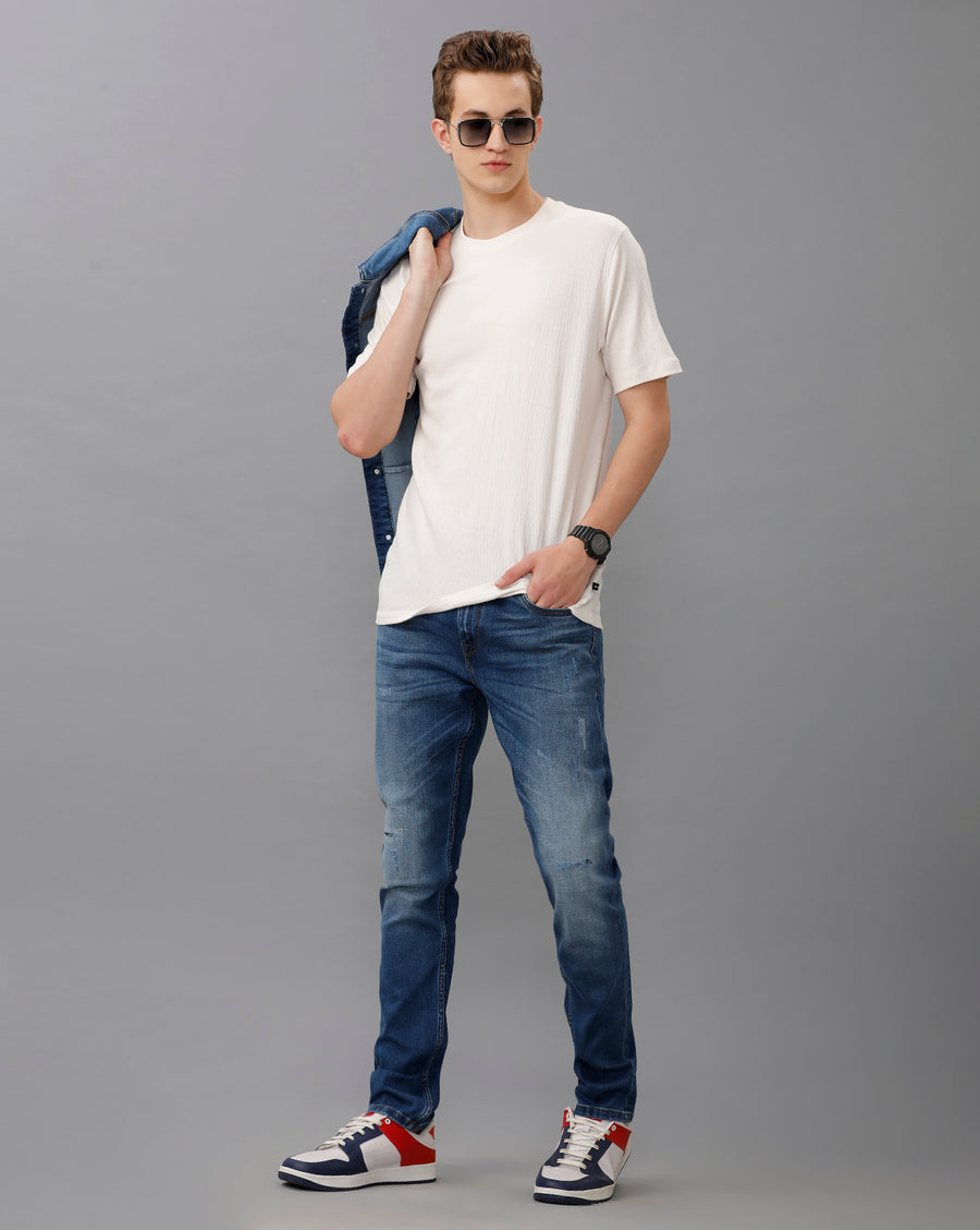 INDIGO TRACK SKINNY FIT JEANS