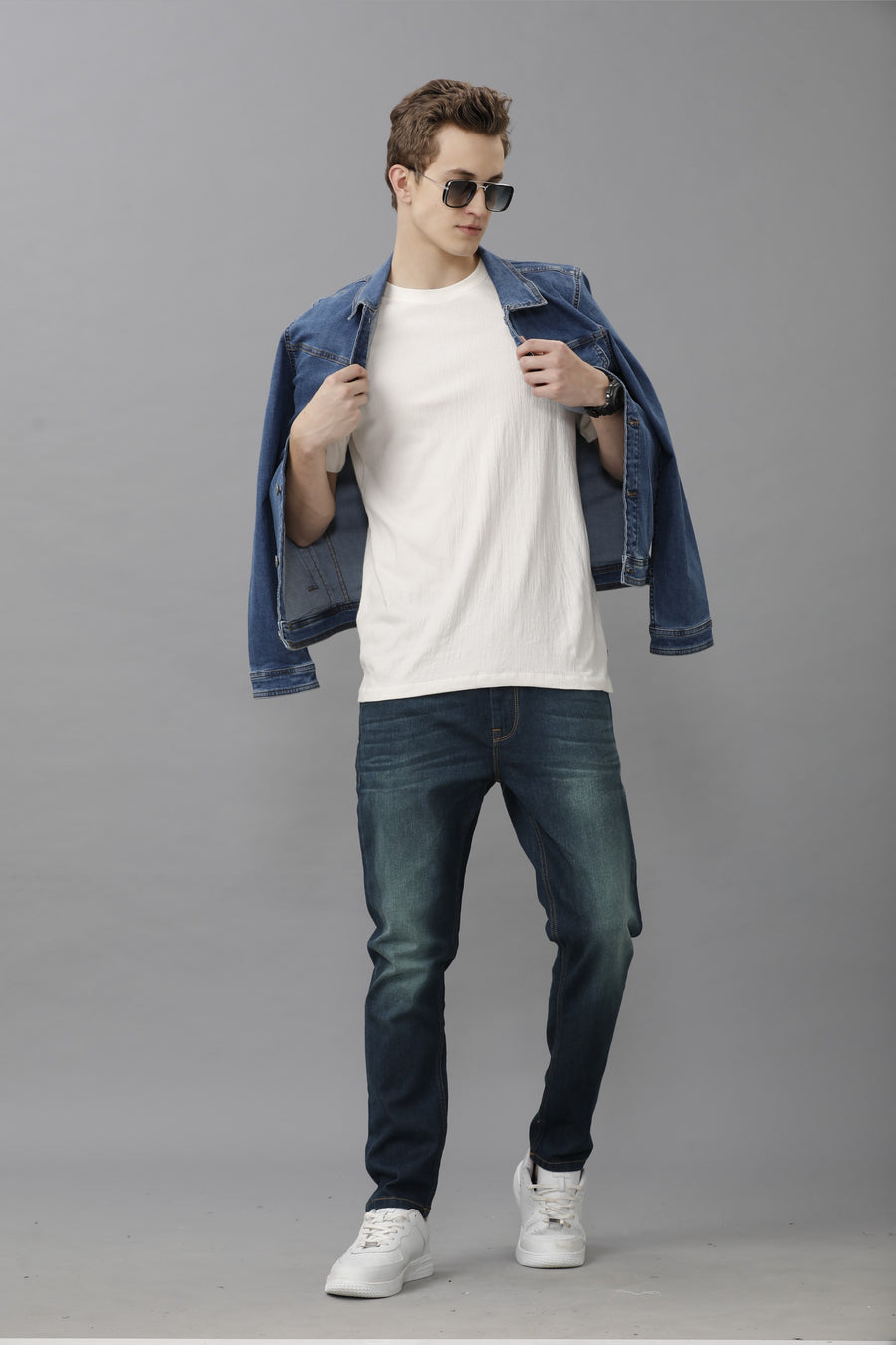 Magnum Blue Track Cropped Skinny Jeans