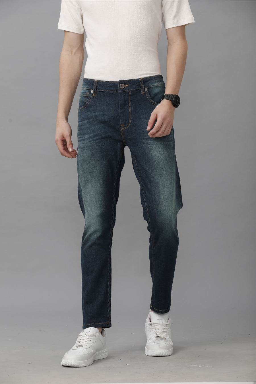Magnum Blue Track Cropped Skinny Jeans