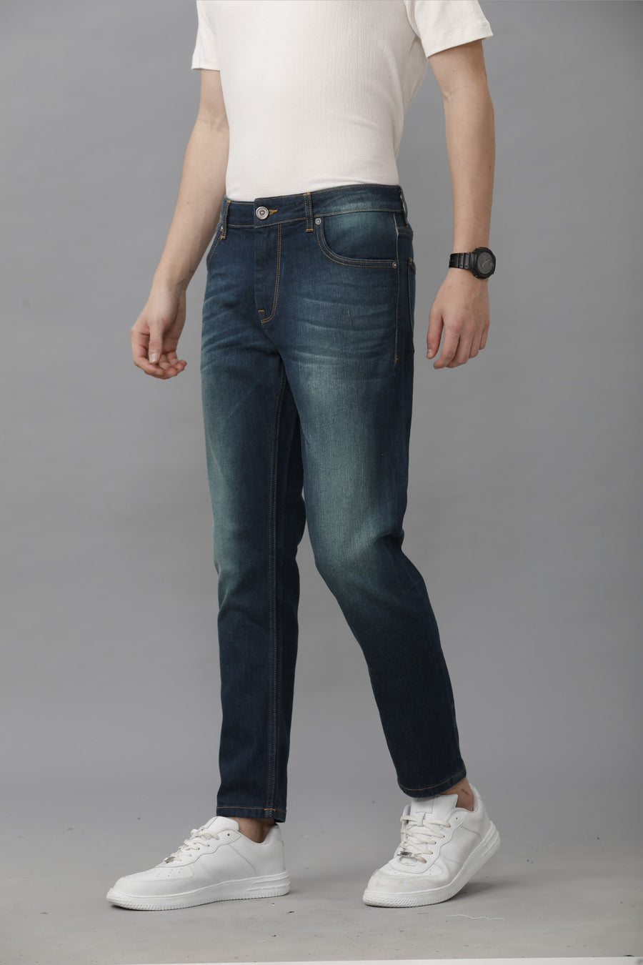 Magnum Blue Track Cropped Skinny Jeans