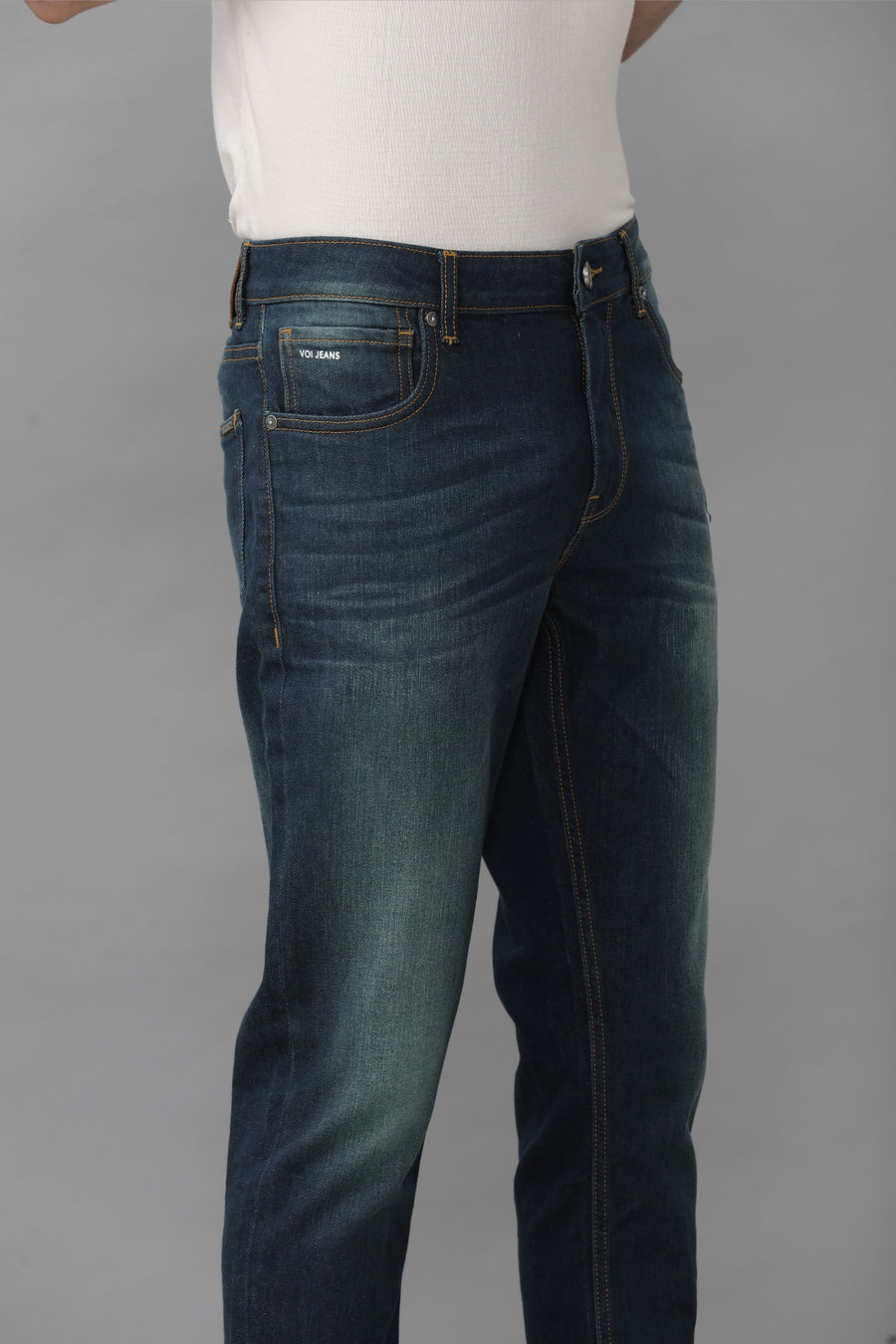 Magnum Blue Track Cropped Skinny Jeans