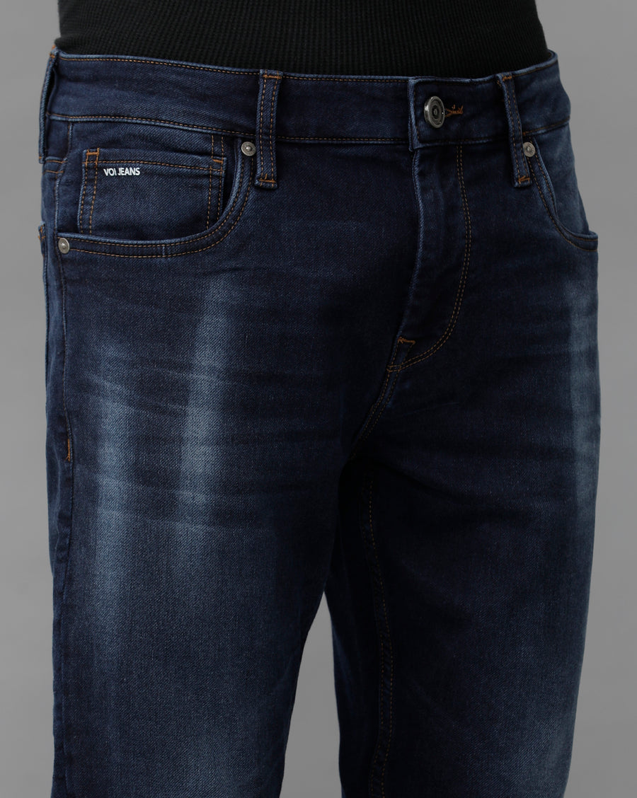 INDIGO TRACK CROPPED SKINNY FIT JEANS