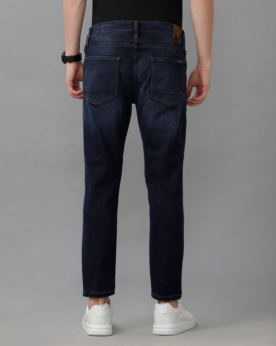 INDIGO TRACK CROPPED SKINNY FIT JEANS