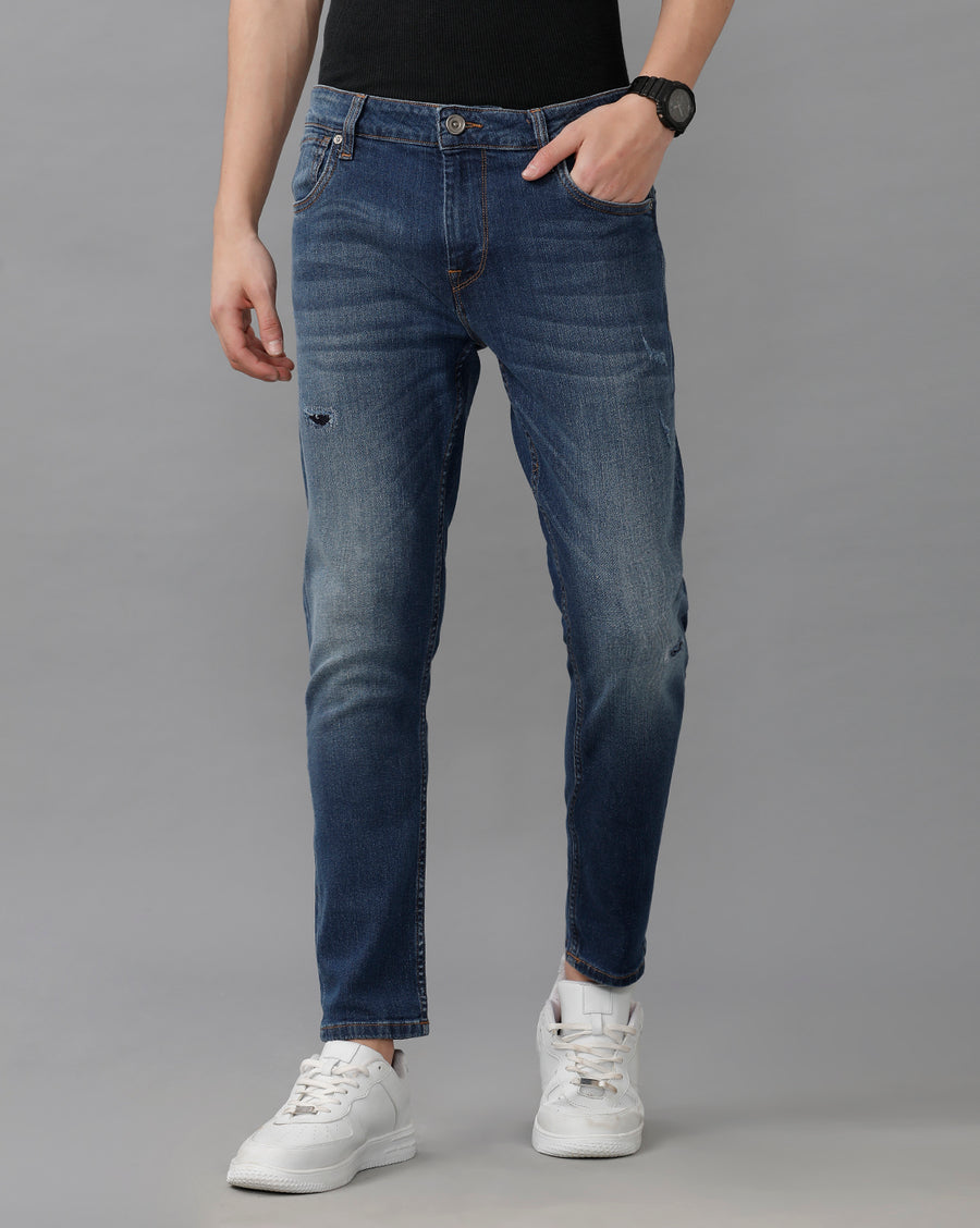 Lt.Indigo Track Cropped Skinny Jeans