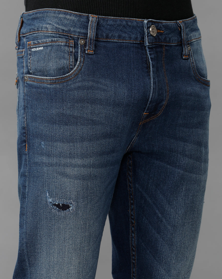 Lt.Indigo Track Cropped Skinny Jeans