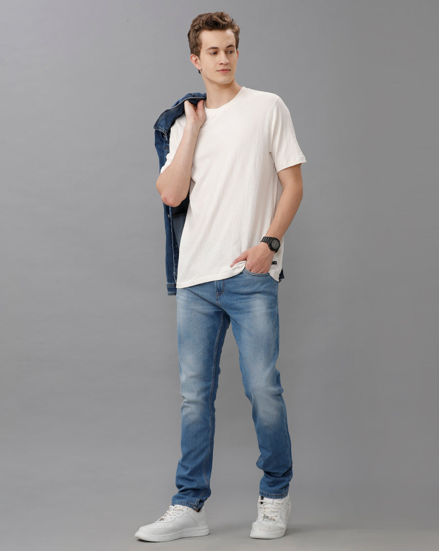 SEA BLUE TRACK SKINNY FIT JEANS