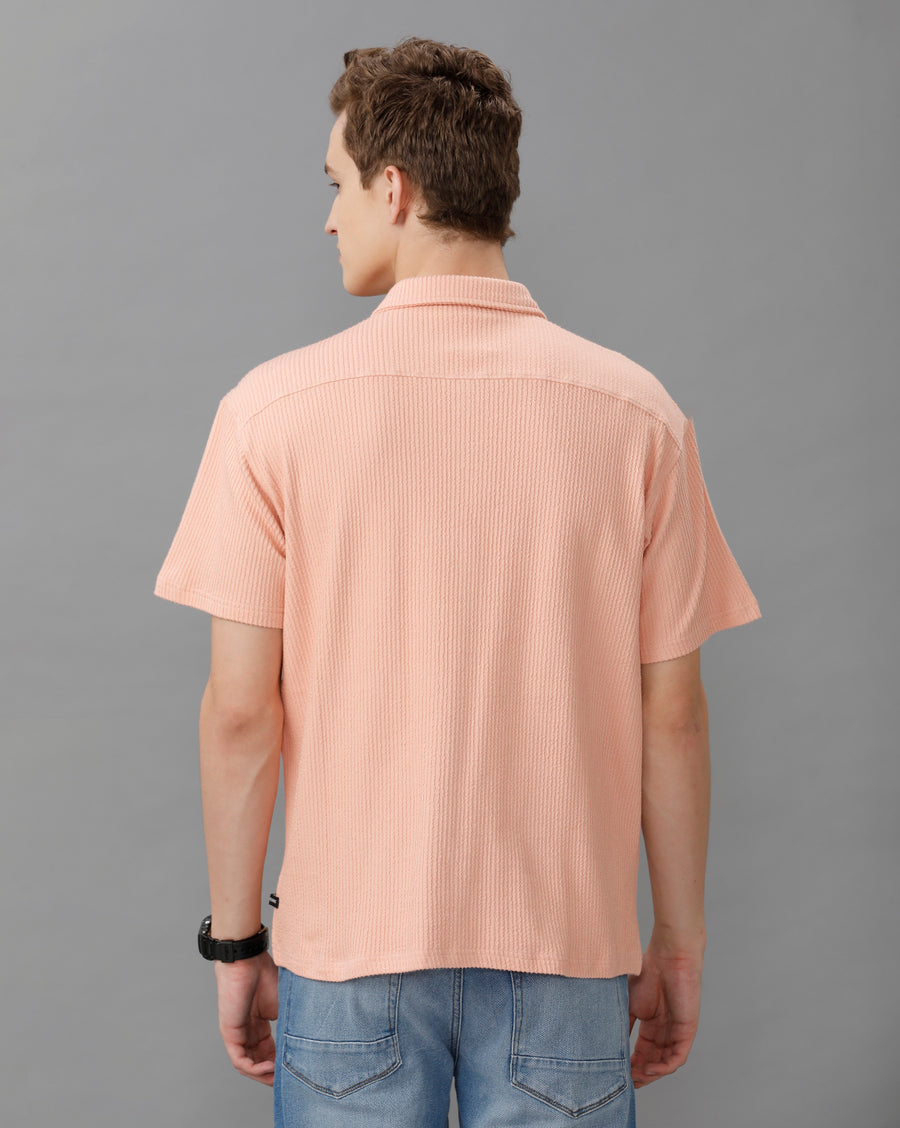 DUSTY PINK REGULAR FIT KNIT SHIRT