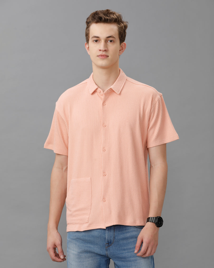 DUSTY PINK REGULAR FIT KNIT SHIRT