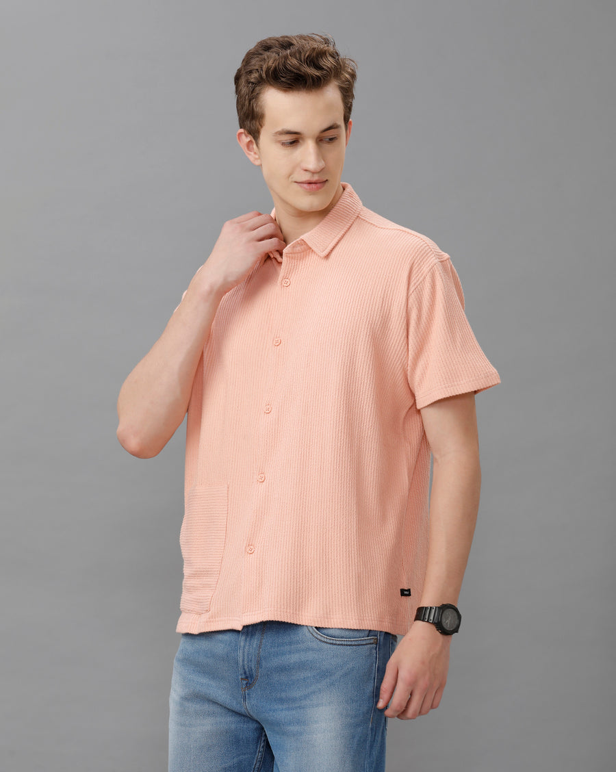 DUSTY PINK REGULAR FIT KNIT SHIRT