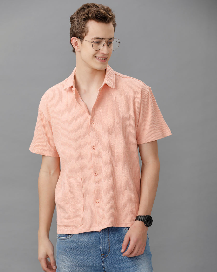 DUSTY PINK REGULAR FIT KNIT SHIRT