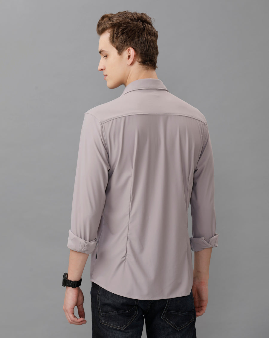PURPLE SLIM FIT KNIT SHIRT