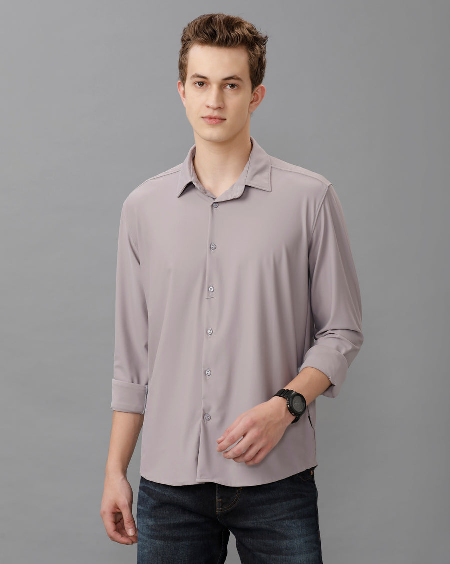 PURPLE SLIM FIT KNIT SHIRT
