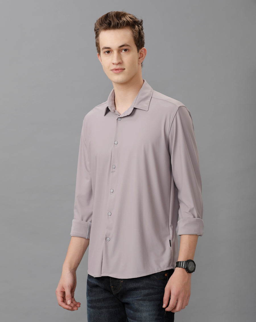 PURPLE SLIM FIT KNIT SHIRT