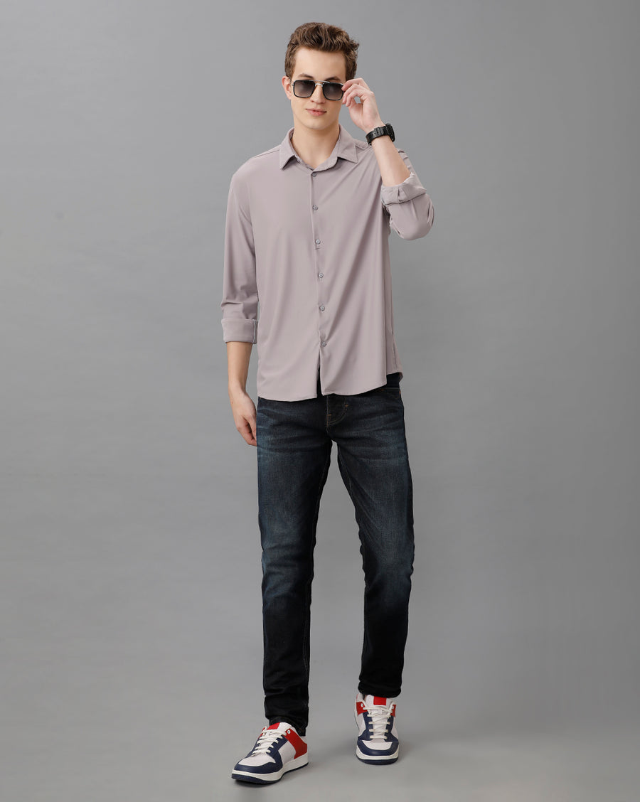 PURPLE SLIM FIT KNIT SHIRT
