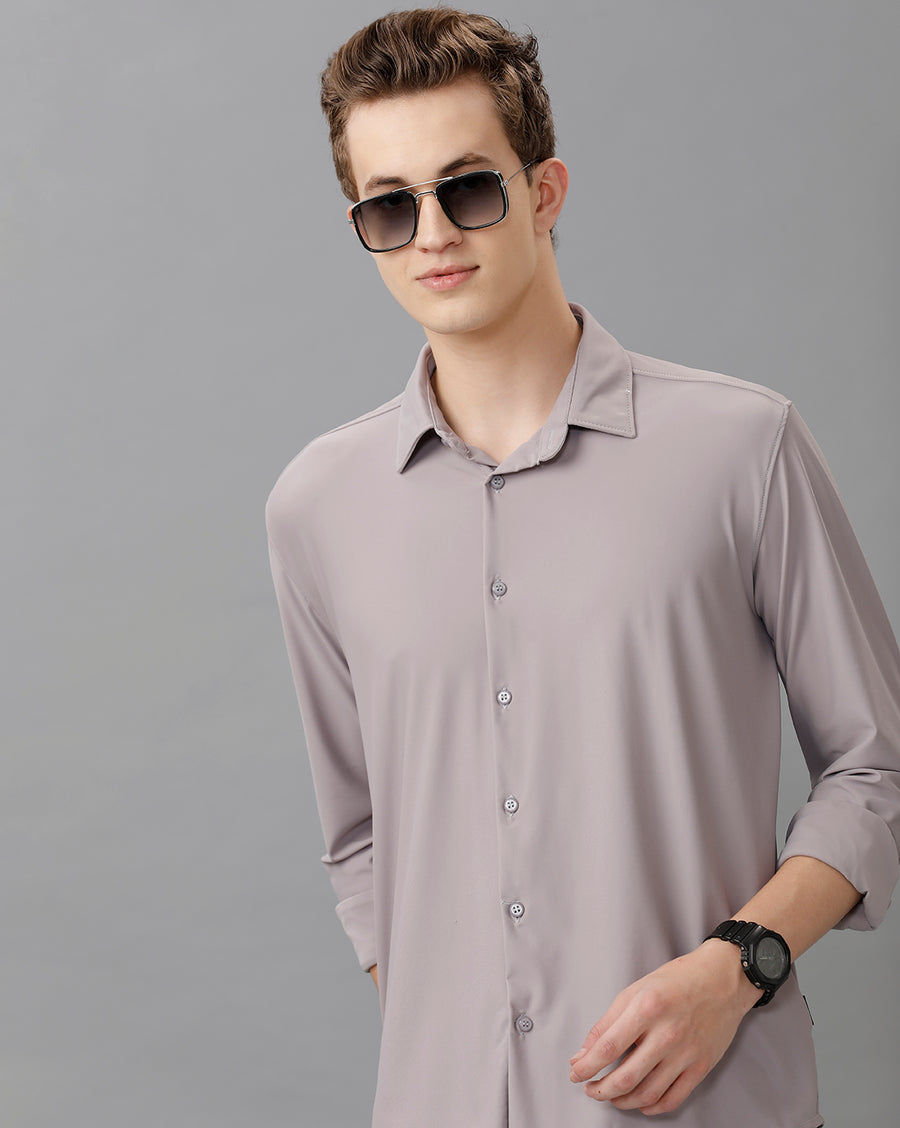 PURPLE SLIM FIT KNIT SHIRT