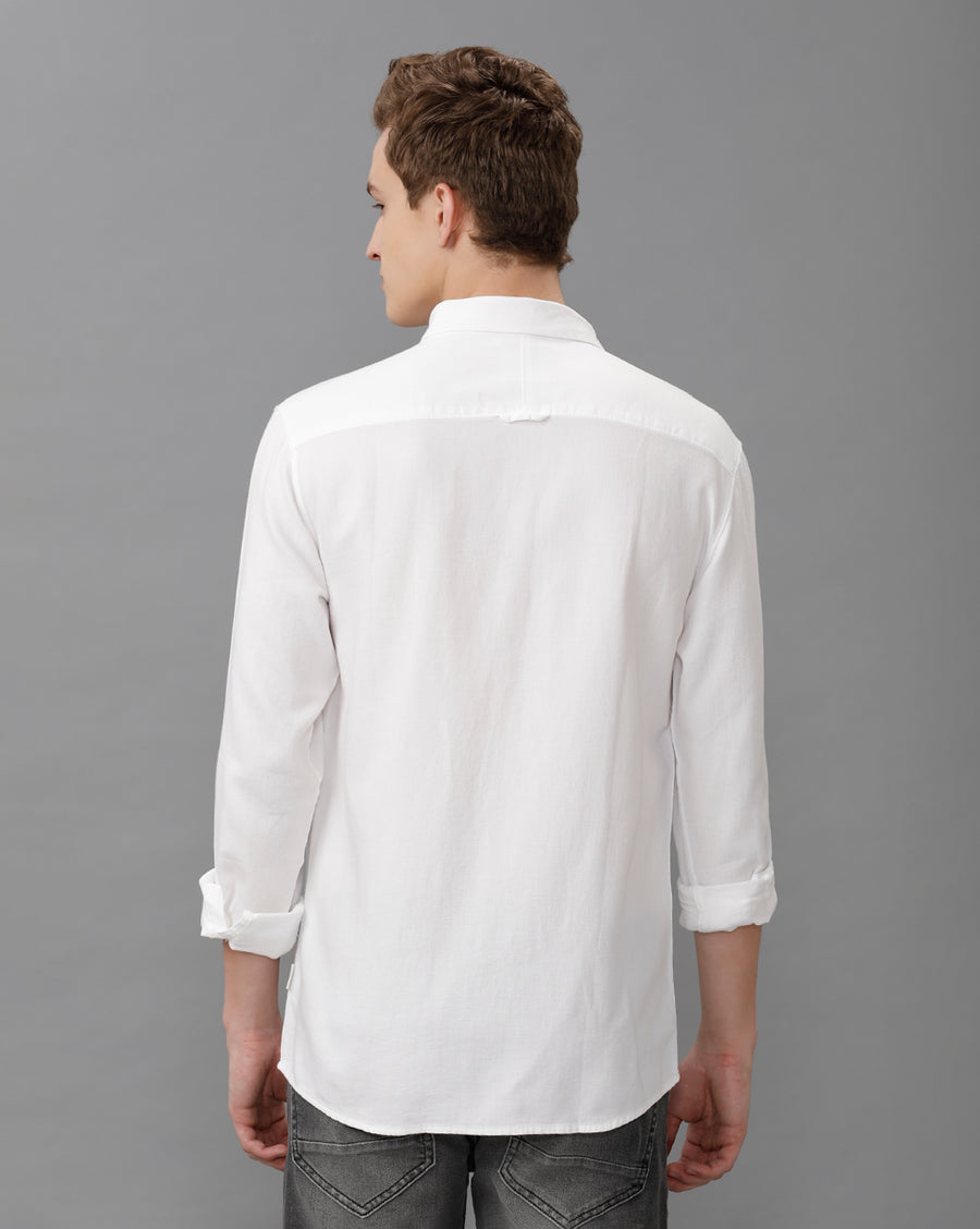 WHITE REGULAR FIT SHIRT