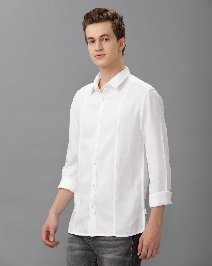 WHITE REGULAR FIT SHIRT