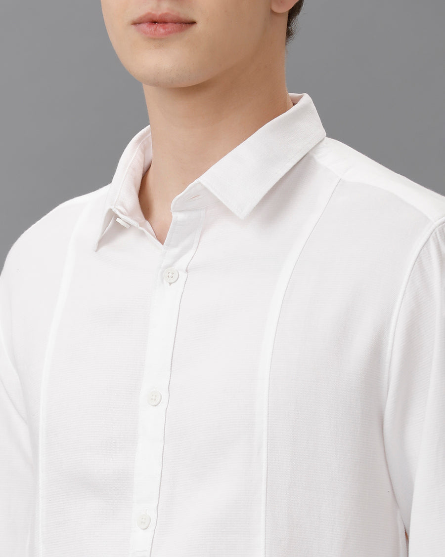 WHITE REGULAR FIT SHIRT