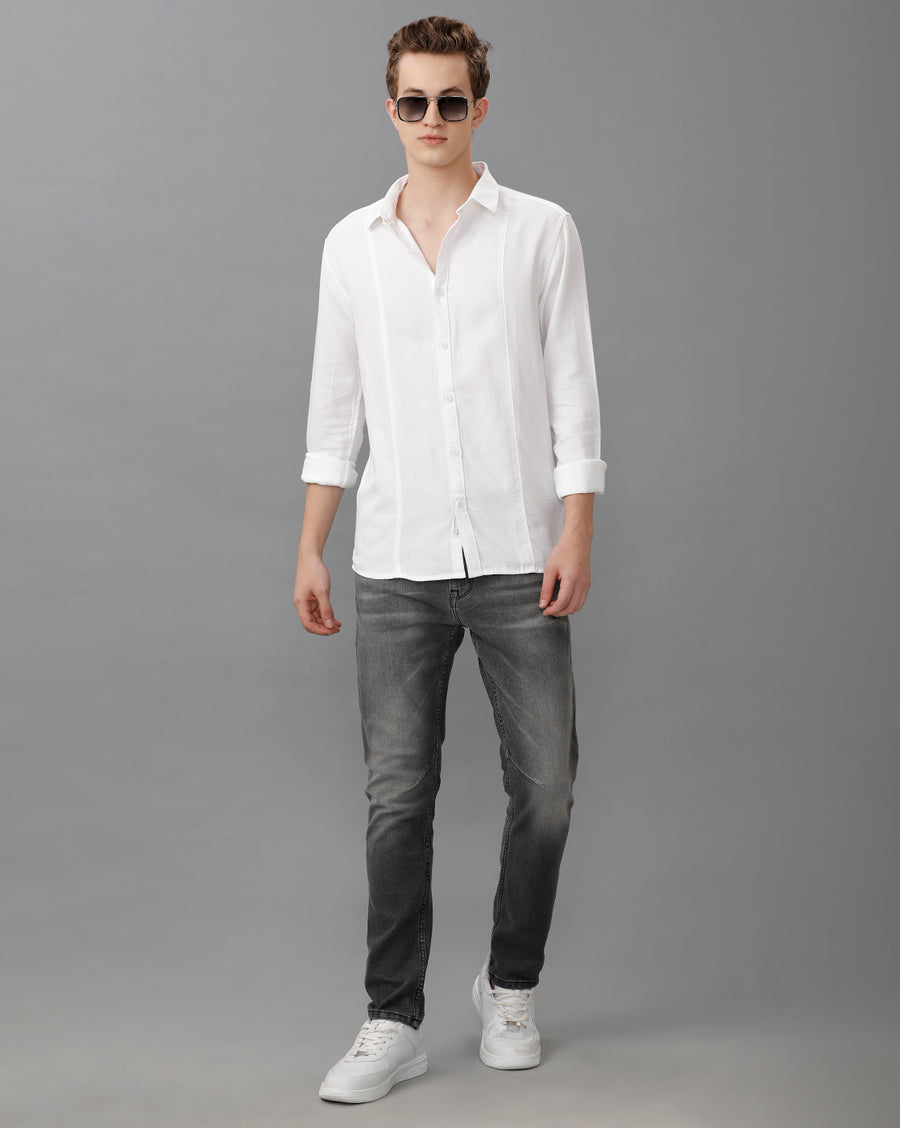 WHITE REGULAR FIT SHIRT