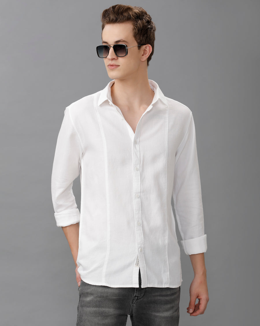 WHITE REGULAR FIT SHIRT