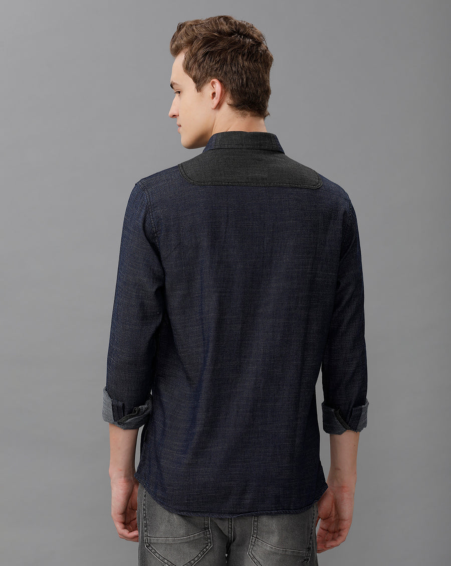 Indigo Regular Fit Full Sleeve Shirt