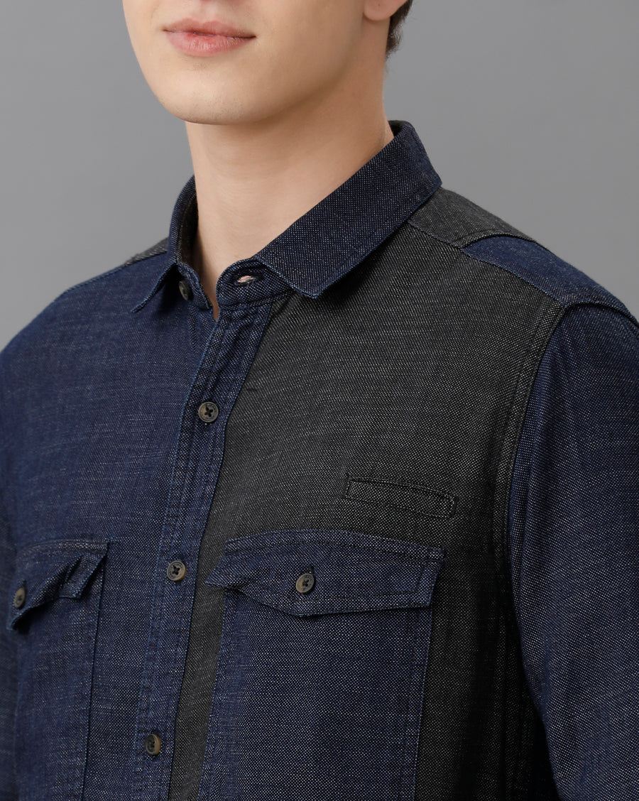Indigo Regular Fit Full Sleeve Shirt