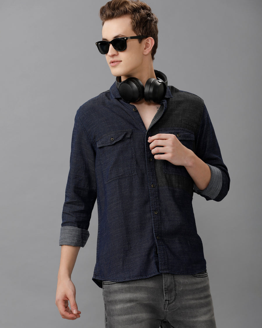Indigo Regular Fit Full Sleeve Shirt